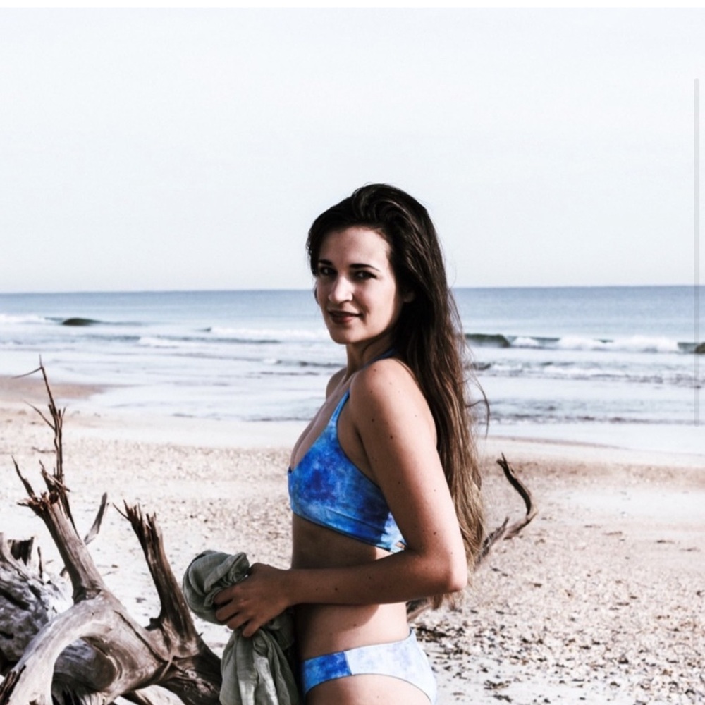JVRNEY sustainable swimwear ocean blue bikini NWT